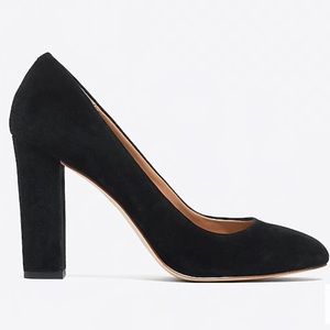 J. Crew Olive Black Suede Heels Pumps Sz 7